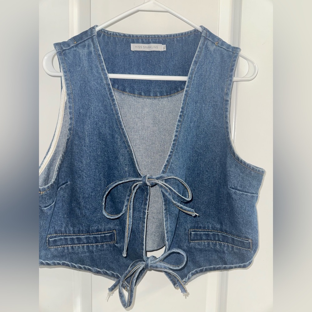 Denim Tie Vest